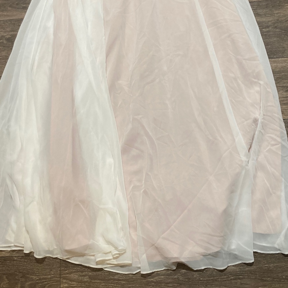 Mori Lee Ivory lace Corset Empire Waist simple elegant boho Wedding Gown Size 12 - Picture 2 of 16